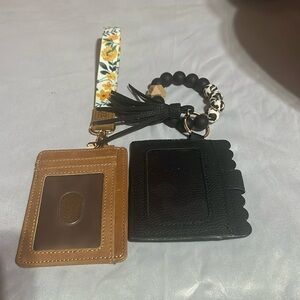 BLACK AND FLORAL WRISTLET WALLET 2 BUNDLE LOT